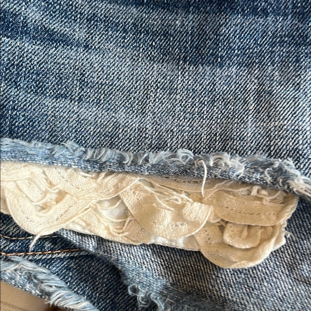 American Eagle Crochet Boho Denim Cutoff Shorts 6 - Picture 12 of 12